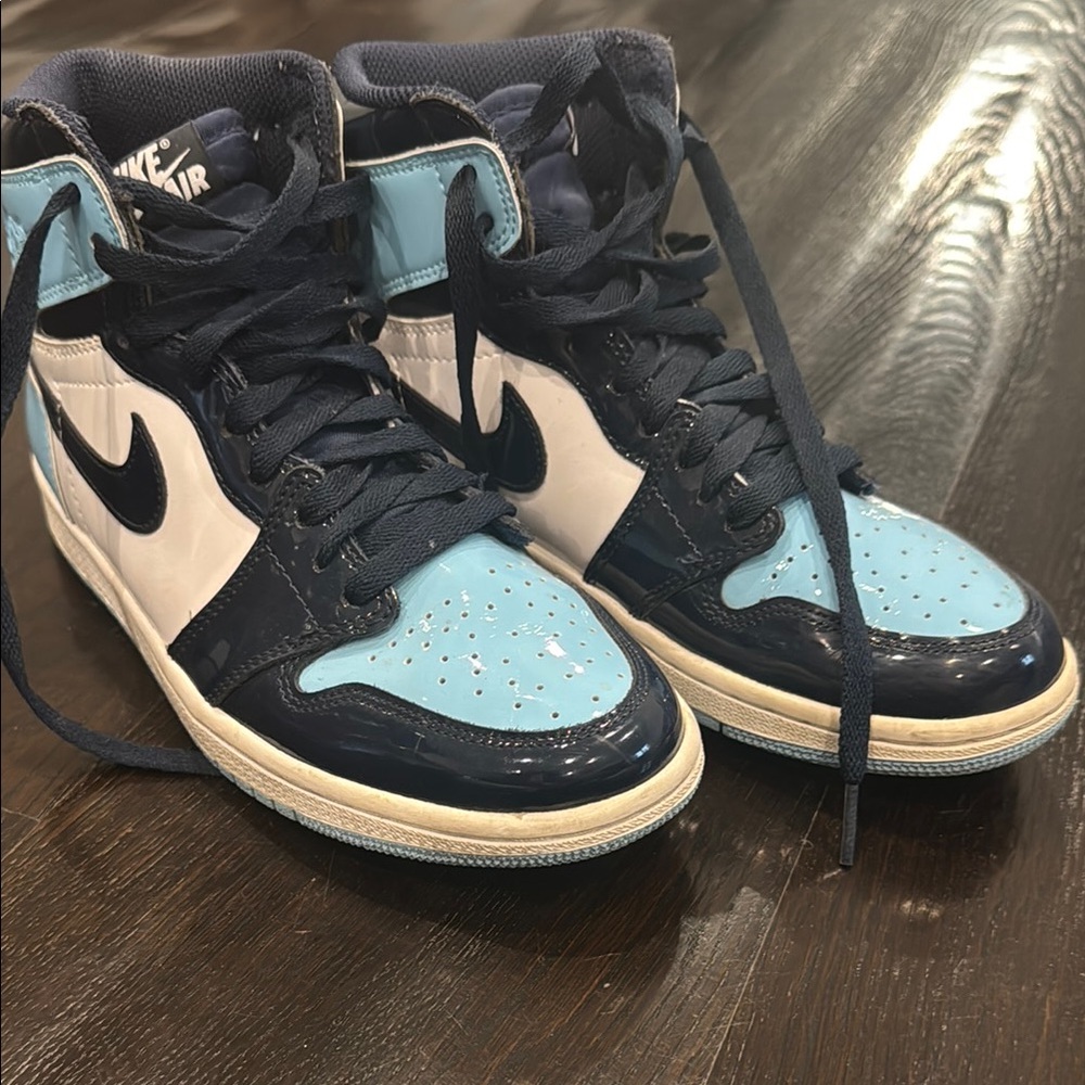 Nike Blue and White High-Top Sneakers